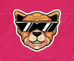 pet bull dog mascot illustration, icon vector.