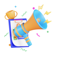 3D Megaphone Business Illustration png