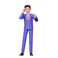 Ilustración de personaje de hombre de negocios 3d png