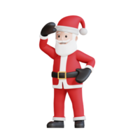 Santa claus mascot 3d character looking for something png