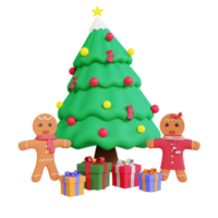3d christmas tree with gingerbread