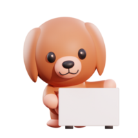 söt hund 3d illustration png