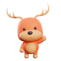 Cute deer 3d illustration png