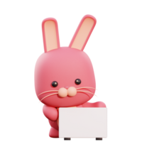 Cute rabbit 3d illustration png