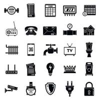 Energy utilities icons set, simple style vector