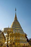 Golden pagoda wat Phra That in Doi Suthep chiangmai at Thailand. photo