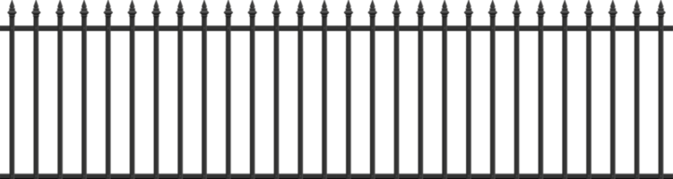 Realistic steel fence png