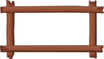 Wood frame in cartoon style png