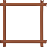 Wood frame in cartoon style png