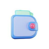 3d illustration of wallet icon on white background. 3d illustration photo