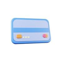 Ilustración 3D de una tarjeta de crédito sobre un fondo blanco. ilustración 3d foto