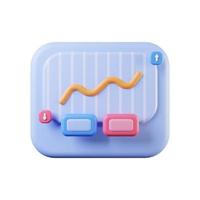 3d illustration of trading chart icons on white background. 3d illustration photo