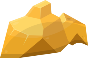 Gold stones and boulders in cartoon style png