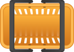 Ilustración de vector de vista superior de cesta de supermercado de color png