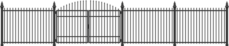 puerta y valla de acero png