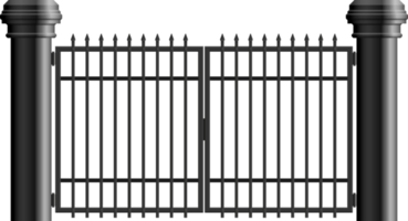 Steel gate vector illustration isolated on white png