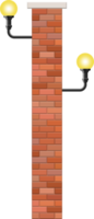 Vintage street lamp made from bricks and steel png