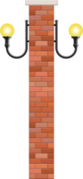 Vintage street lamp made from bricks and steel png