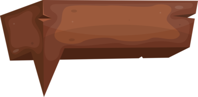 bocadillo de diálogo de madera en estilo de dibujos animados png