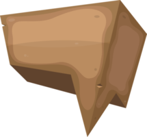 bocadillo de diálogo de madera en estilo de dibujos animados png