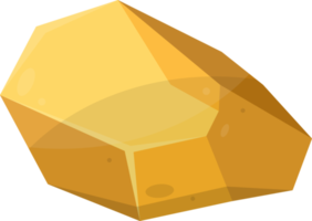 Gold stones and boulders in cartoon style png