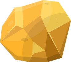 Gold stones and boulders in cartoon style png