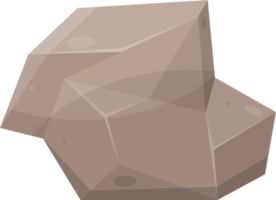 Rock stones and boulders in cartoon style png