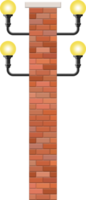 Vintage street lamp made from bricks and steel png