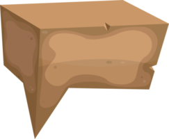 bocadillo de diálogo de madera en estilo de dibujos animados png