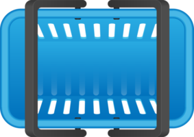 Colored grocery basket top view vector illustration png