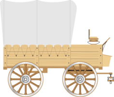 Wild west wagon vector illustration png