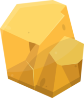 Gold stones and boulders in cartoon style png