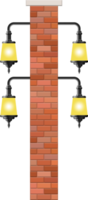 Vintage street lamp made from bricks and steel png