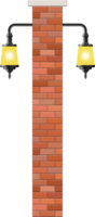Vintage street lamp made from bricks and steel png