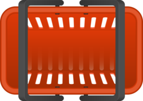 Colored grocery basket top view vector illustration png