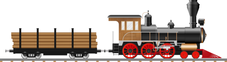 locomotiva a vapor vintage e vagão png