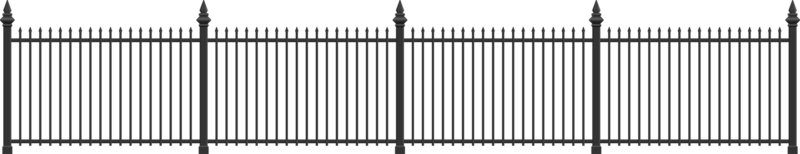 Realistic steel fence png