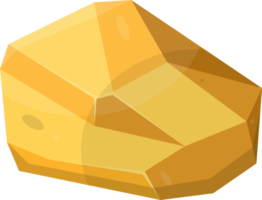 Gold stones and boulders in cartoon style png