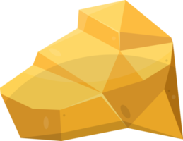 Gold stones and boulders in cartoon style png