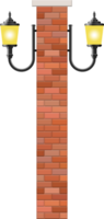 Vintage street lamp made from bricks and steel png