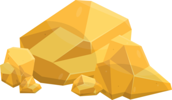 Gold stones and boulders in cartoon style png