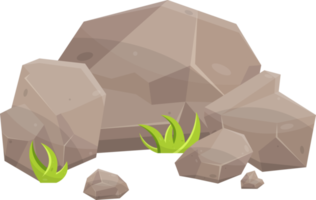 pedras de rocha e pedregulhos em estilo cartoon