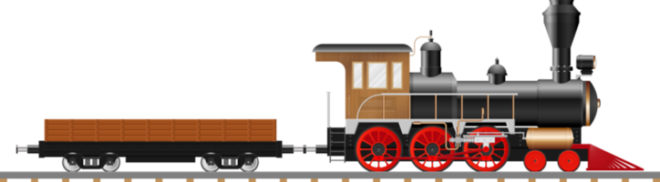 locomotiva a vapore d'epoca e vagone png