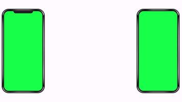 smartphones green screen gerät animiert bewegung grafik mockup vorlage modern digital kerbe werbung schaufenster geschäft präsentation rendern büro social media technologie ultra key video