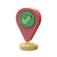 Pin with success arrow, 3d Illustration png