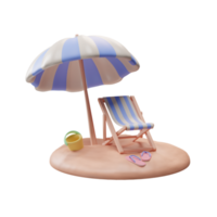 icono de viaje, silla de playa ilustración 3d png
