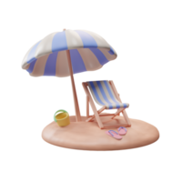 icône de voyage, illustration 3d de chaise de plage png