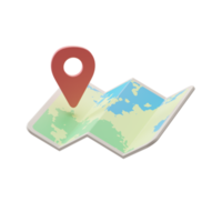 objet de voyage, carte, illustration 3d png