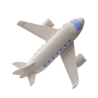 objeto de viaje, avión, ilustración 3d png