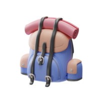 conjunto de viagem, mochila, ilustração 3d png